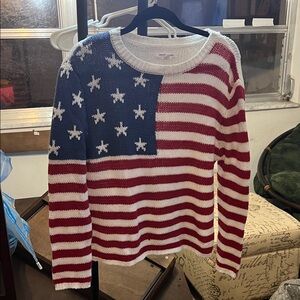 Grayson Threads Red, White, and Blue Striped Sweater